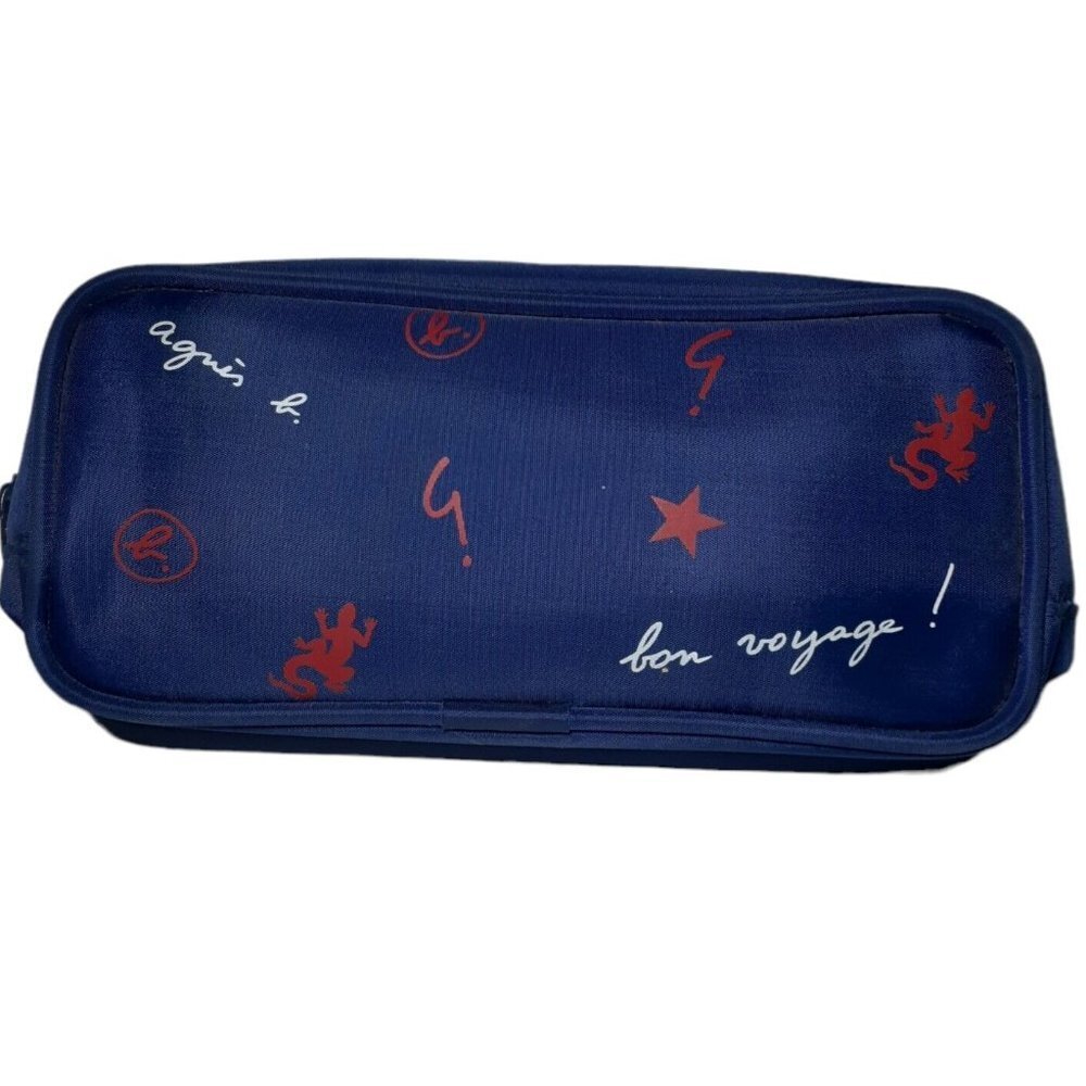 Cathay Pacific Transportation Souvenir Bon Voyage Blue Cosmetic Bag Airline 8"